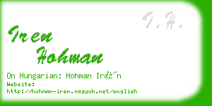 iren hohman business card